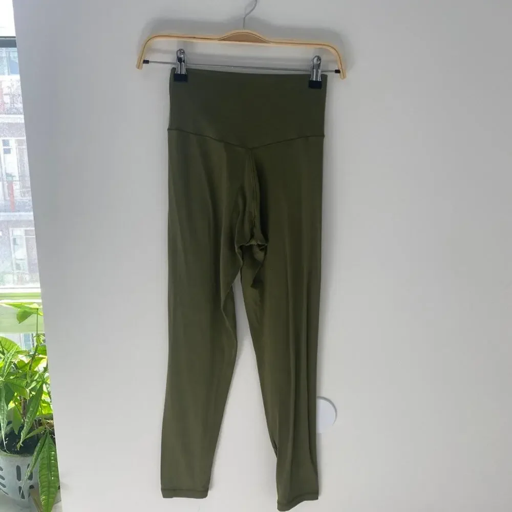 Aerie Real Me Criss Cross Waistband Green Leggings Size Medium